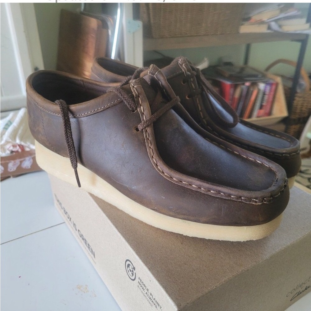 Brown Clark’s loafers